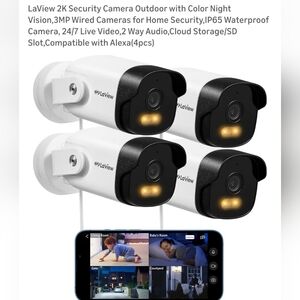 Outdoor Security Cameras 2k - 4 Pack Brand New In Box